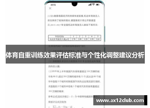 体育自重训练效果评估标准与个性化调整建议分析